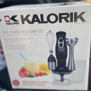 Kalorik 3-in-1 Blender Set Combination Mixer w/ Mixing Cup/Chopper & Whisk (New)